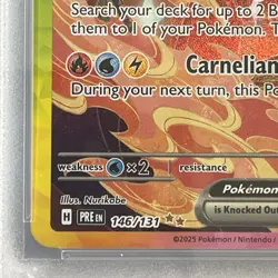 2025 POKEMON PSA 9 MINT EN FLAREON EX PRISMATIC EVOLUTIONS 146/131 SIR - Image 5