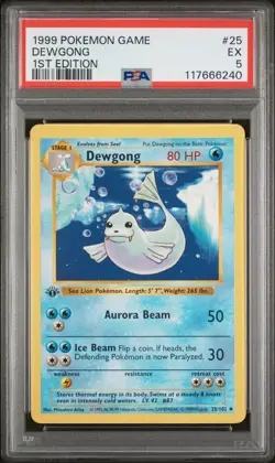 DEWGONG - 25/102 - 1ST EDITION - PSA 5 - POKEMON GAME 1999 - Image 1