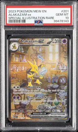 2023 POKEMON MEW EN-151 SPECIAL ILLUSTRATION RARE #201 ALAKAZAM EX PSA 10 - Image 1