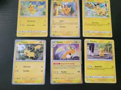 Pikachu Collection Set-6 Pikachu Cards-NM-Pokemon TCG - Image 1