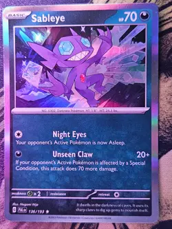 Sableye 136/193 Rare Paldea Evolved Pokemon Holo Near Mint - Image 1