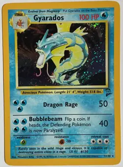 Gyarados 7/130 Holo Rare Base Set 2 Pokemon Pre-owned - Image 1