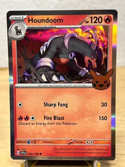 Houndoom 034/198 - Trick or Trade Booster 2023 Holo (NM) - Image 1
