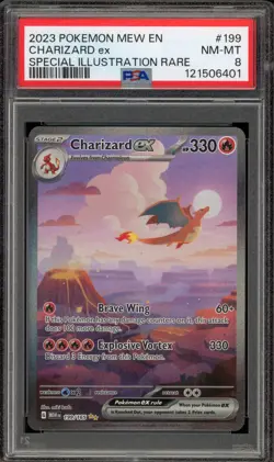 Pokemon Charizard ex 151 MEW EN Special Illustration Rare #199 PSA 8 - Image 1