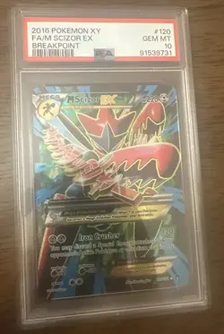 2016 Pokemon XY Breakpoint #120 Full Art/M Scizor EX PSA 10 - Image 1