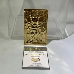 1999 Pokemon 23K Gold Plated Mewtwo Card Burger King In Original Case W/Cert #ML - Image 1