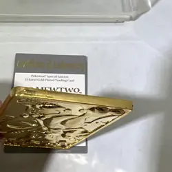 1999 Pokemon 23K Gold Plated Mewtwo Card Burger King In Original Case W/Cert #ML - Image 5