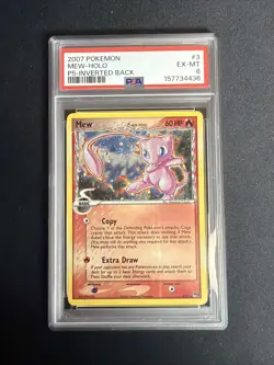 2007 PSA 6 Mew Delta Species 3/17 POP Series 5 Holo Inverted Back Pokemon - Image 1