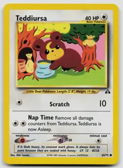 TEDDIURSA 65/75 COMMON NEO DISCOVERY POKEMON UNLIMITED MP - Image 1