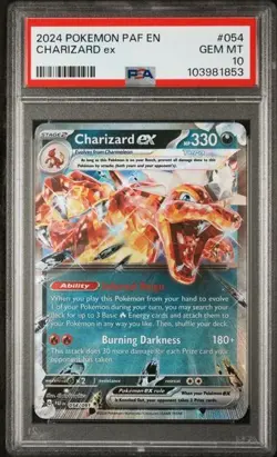2024 POKEMON PAF EN PALDEAN FATES #054 CHARIZARD EX PSA 10 - Image 1