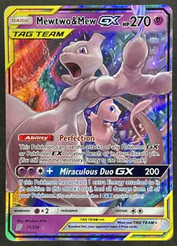 Pokemon TCG: SM Unified Minds - Mewtwo & Mew GX 71/236 Full Art Holo NM - Image 1