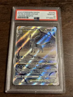 Pokemon Glaceon VSTAR GG40/GG70 Full Art Crown Zenith - PSA 10 Gem Mint Holo - Image 1