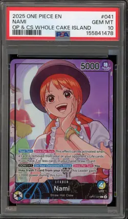 One Piece CCG Nami OP & CS Whole Cake Island OP11-041 PSA 10 Gem Mint - Image 1