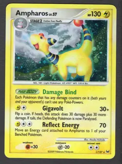 Ampharos 1/127 Holo LMP Pokemon Card HQ Scan - Image 1