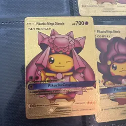 Pokemon Pikachu Tag Cosplay Gold Foil Limited Set (6 Cards) Full Fan Art Custom - Image 2
