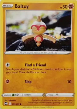 093/195 BALTOY | COMMON | SILVER TEMPEST POKEMON CARD - Image 1