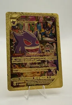 Gengar TG06/TG30 Gold Textured Metallic Foil Custom Pokemon Card - Image 1