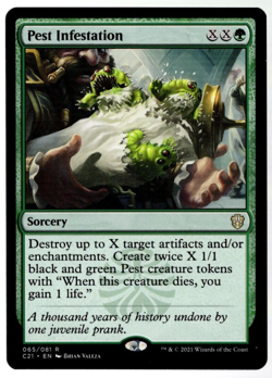 Pest Infestation 065/081 Non Foil Rare Commander 2021 MTG Near Mint - Image 1