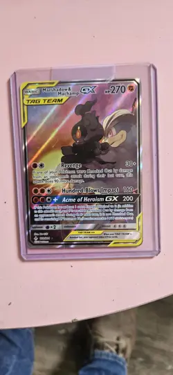 Pokemon Marshadow & Machamp GX TAG TEAM Full Art Holo 199/214 Unbroken Bonds - Image 1