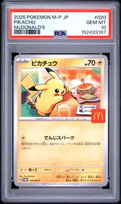 2025 POKEMON JAPANESE M-P PROMO MCDONALD'S #020 PIKACHU PSA 10 - Image 1
