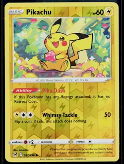 Pikachu 052/196 Common Lost Origin Pokemon Reverse Holo Near Mint - Image 1
