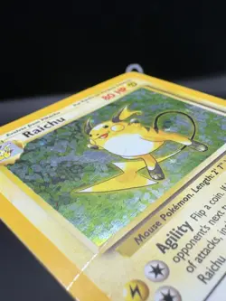 Pokemon TCG Raichu 14/102 Holo Rare Base Set 1999 MP - Image 3
