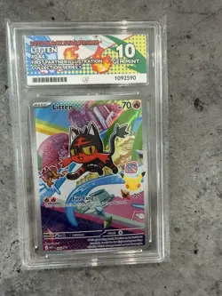Pokemon First Partner Illustration Series 1 MEP 044 Litten Black Star Ace 10 - Image 1