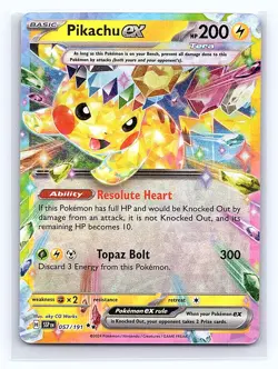 Pikachu ex 057/191 Double Rare Surging Sparks Pokemon Near Mint - Image 1