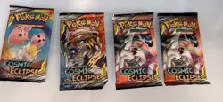 Pokemon TCG Sun & Moon Cosmic Eclipse Booster Packs Lot of 4! - Image 3