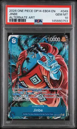 Jinbe 2026 One Piece OP14 The Azure Sea's Seven Alternate #049 PSA 10 - Image 1