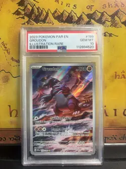 Pokemon Groudon Illustration Rare Paradox Rift Holo Card 199/182 PSA 10 - Image 1