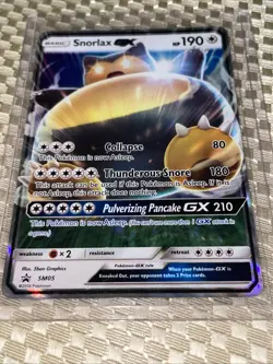 Snorlax GX SM05 Holo Black Star Promo Card Pokemon TCG Card Sun and Moon NM - Image 1