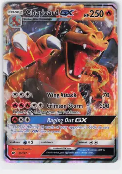CHARIZARD GX 20/147 HOLO RARE GX BURNING SHADOWS POKEMON NEAR MINT - Image 2