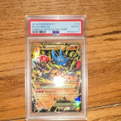 Pokemon Mega M Lucario EX Holo Secret Rare 113/111 2014 PSA 6 English - Image 1