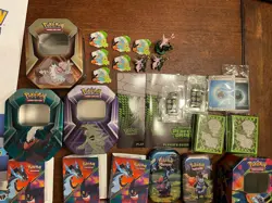 Pokemon TCG - Accessories LOT (Tins, Posters, Sleeves, Mini-Binders, Pins, Pogs) - Image 3