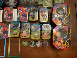 Pokemon TCG - Accessories LOT (Tins, Posters, Sleeves, Mini-Binders, Pins, Pogs) - Image 5