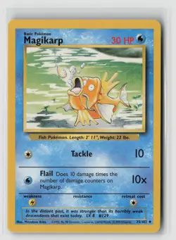 Magikarp #35/102 Base Set Uncommon Pokemon TCG MP - Image 1