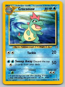 Croconaw 32/111 Uncommon Neo Genesis Pokemon Unlimited Heavily Played - Image 1