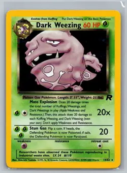 Dark Weezing 14/82 Holo Rare Team Rocket Pokemon Unlimited Holo Lightly Played - Image 1