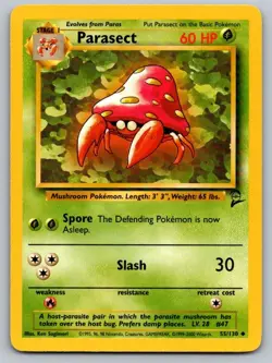 Parasect 55/130 Uncommon Base Set 2 Pokemon Lightly Played - Image 1