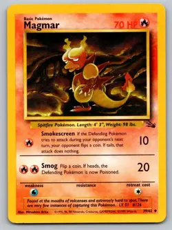 Magmar 39/62 Uncommon Fossil Pokemon Unlimited Lightly Played - Image 1