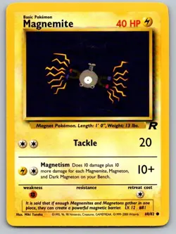 Magnemite 60/82 Common Team Rocket Pokemon Unlimited Lightly Played - Image 1