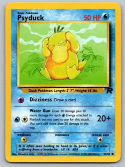 Psyduck 65/82 Common Team Rocket Pokemon Unlimited Lightly Played - Image 1