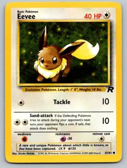 Eevee 55/82 Common Team Rocket Pokemon Unlimited Lightly Played - Image 1