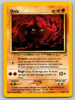 Onix 69/111 Common Neo Genesis Pokemon Unlimited Lightly Played - Image 1