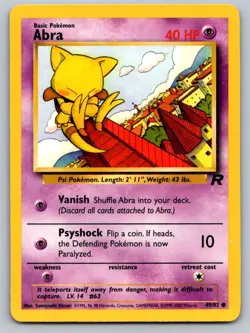 Abra 49/82 Common Team Rocket Pokemon Unlimited Lightly Played - Image 1