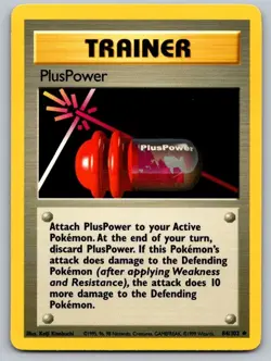 PlusPower 84/102 Uncommon Base Set Unlimited Pokemon Lightly Played - Image 1