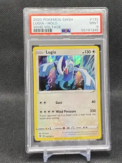 Pokemon Vivid Voltage Lugia Holo Rare 132/185 Graded PSA 9 MINT - Image 1