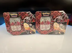 Pokemon Paldean Fates Charizard Tin 2x NEW Sealed Rare TCG - Image 1