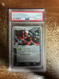 2004 POKEMON EX TEAM ROCKET RETURNS #101 ROCKET'S SCIZOR EX-HOLO PSA 6 - Image 1
